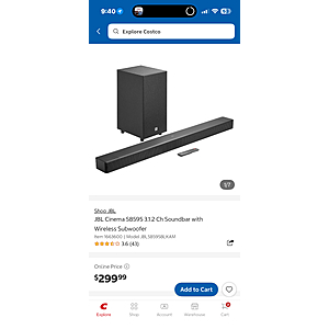 Costco Members: JBL Cinema Soundbar