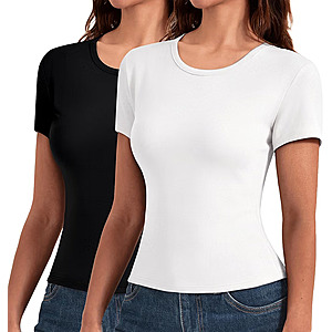 Amazon – Leafigure 2-Pack Women’s Basic Tees - $3.99–$4.99 w/ Code
