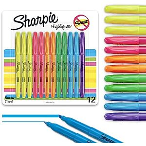 [SnS, AC] $5.06 | 12-Count Sharpie Pocket Style Chisel Tip Highlighters (Assorted Colors) at Amazon