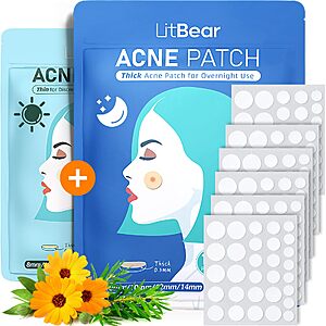 Amazon – LitBear 180-Count Day & Night Hydrocolloid Pimple Patches - $3.84–$4.67 w/ Code