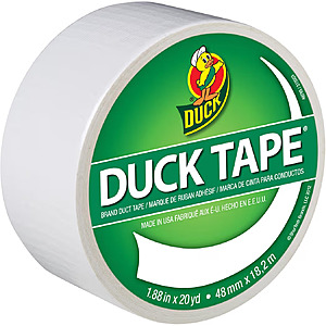 Duck 1265015 1.88" x 20 yd Winking Tape, Single Roll, White $3.5