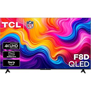 TCL 55-Inch F8D Series 4K QLED Smart TV (55F8D, 2026 Model) with Dolby Vision HDR and Dolby Atmos, Game Accelerator 288 and VRR for Sports and Gaming $449.99