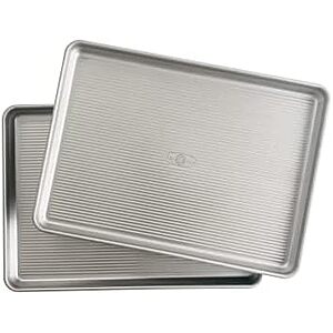 $21.99* | 2-Pk USA Pan Bakeware Half Sheet Pan Aluminized Steel Baking Sheets at Amazon
