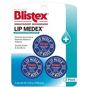 3-Pack 0.25-Oz Blistex Lip Medex Medicated Lip Balm 2 for $5.98 ($2.99 Each Pack) + Free Shipping w/ Prime or on $35+