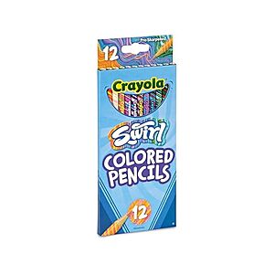 Crayola Swirl 12-Count Colored Pencils for Kids $1.99 + Free Shipping w/ Prime or $6 Fee per Order