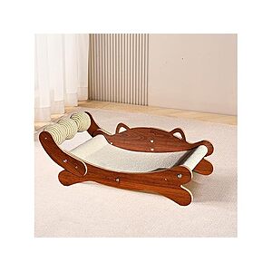 23.3" Caramel Cat Scratcher Bed Hammock Lounge w/ Replacement Felt Scratch Mat & 3 Sisal Ball Toys $15.99 + Free Shipping w/ Prime or $6 Fee per Order