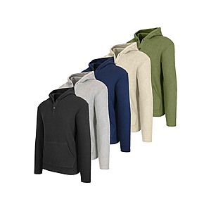 $19.99 | 3-Pack Men's Waffle Knit Thermal Pullover Henley Hoodie (S-3XL) at Woot!