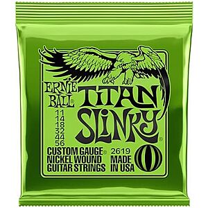 $8.99 | Ernie Ball Titan Slinky Nickel Wound Electric Guitar Strings at Amazon