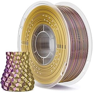 $14.98* | 1kg 1.75mm ELEGOO Silk PLA 3D Printer Filament (Dual Color Yellow Purple) at Amazon