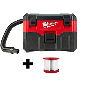 Milwaukee M18 18-Volt 2 Gal. Lithium-Ion Cordless Wet/Dry Vacuum W/ Extra Wet/Dry HEPA Filter $149