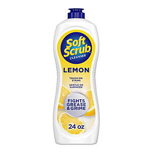 Soft Scrub Cleanser, Lemon Fragrance, Multi-Surface Cleaner for Kitchen 24oz $2.94 + $.75 Walmart Cash $2.19