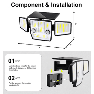 PUCACHI 2 Pack 3000 LM Solar Outdoor Light $15.99 + Free S&H w/ Walmart+ or $35+