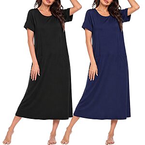 Ekouaer Long Nightgowns for Women Soft House Dress Plus Size Moo Moos $12.49