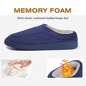 $10 FS WALMART+ by Ecetana Men's Warm Winter Slippers Slip On Memory Foam in Navy or Black size 5.5-10