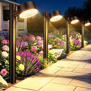 (8 Pack) ELECLINK Adjustable Solar Powered Garden Lights with Bigger LED Lens $27.49