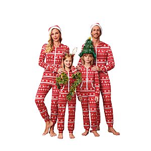 Ekouaer Family Christmas Onesie Pajamas Matching Sets Hooded One Piece Pjs $12.99