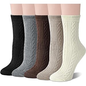 Women's Marino Wool Blend Socks 5Pk BOGO ±$9@ Amazon