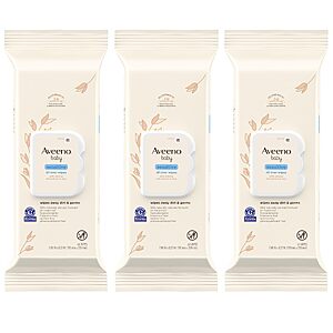 [S&S] Aveeno Baby Sensitive All Over Wipes, Fragrance Free, 64 ct (Pack of 3) $3.78