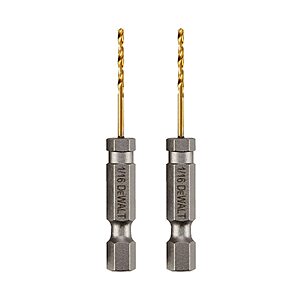 2-Pack DEWALT 1/16" Titanium Nitride Pilot Point Drill Bit (DD5104) $4.99 + Free Shipping w/ Prime or on $35+