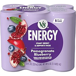 [SnS] $4.27 | 6-Pack 8-Oz V8 Energy Drink (Pomegranate Blueberry) at Amazon