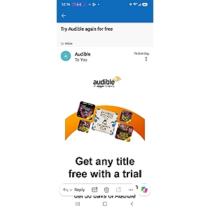 PSA Try Audible again for free email
