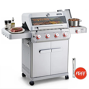 Monument Grills 4+1 Burner Gas Grill + Free Smoker Box & Free Assembly (Stainless Steel) $339 + Free Shipping on $35+