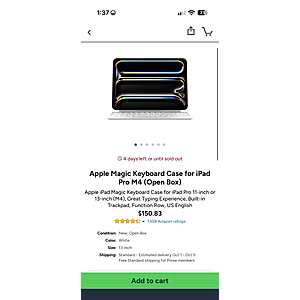 Apple Magic Keyboard Case for iPad Pro M4 13" (Open Box)