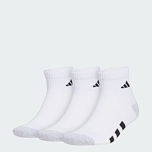 Adidas men's quarter socks, 3 pairs, size large (fits 8-12), $6.60 FS @ adidas via EBay