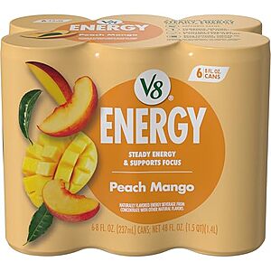 [SnS] $4.27 | 6-Pack 8-Oz V8 Energy Drink (Peach Mango) at Amazon