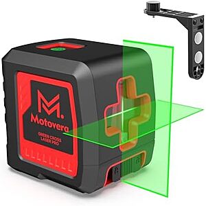 $22.99* | Motovera 100' Self Leveling Green Cross Line Rotary Laser Level at Amazon