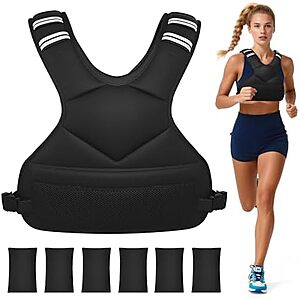$9.99* | Ragebby 4-10Lb Men's or Women's Adjustable Weighted Vest (Black) at Amazon