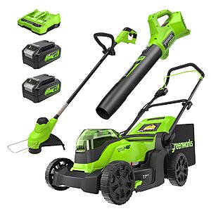 Greenworks 24-volt Cordless Battery String Trimmer and Leaf Blower and Lawn Mower and Combo Kit (2) x 4 Ah (Battery Included) (Charger Included) | CK24L4222 $299