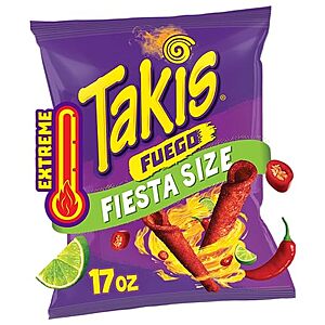 [SnS, AC] $7.50* | 2 × 17-Oz Takis Hot Chili Pepper & Lime Spicy Rolled Tortilla Chips (Fuego) ($3.75 each) at Amazon