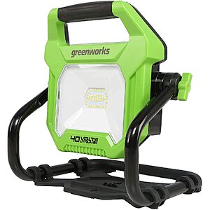 Greenworks 40V (AC/DC) 2000-Lumen LED Work Light, 360° Head Rotation, Tripod Mountable, Portable, Indoor/Outdoor Light, Flood Light, Tool-Only $49.99