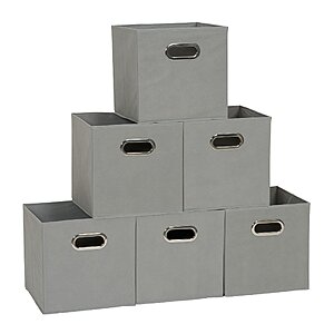 $14.30: Household Essentials Fabric Storage Bins, Dove Gray, Set of 6