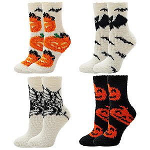 Amazon – BONANGEL Women's Halloween Fuzzy Socks - $4.99 w/ Code