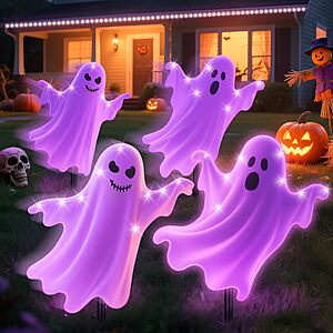 Amazon – RVZHI 4-Pack Solar Ghost Halloween Lights - $12.99 w/ Code