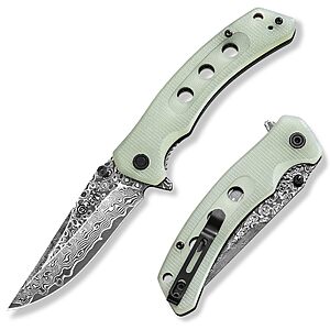 Amazon – CVLIFE 3.26" VG10 Damascus Folding Pocket Knife - $31.14 w/ Code