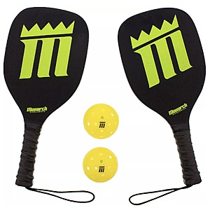 Monarch 2-Pack Aspen Wood Pickleball Paddle & Ball Set $17.49 + Free Shipping