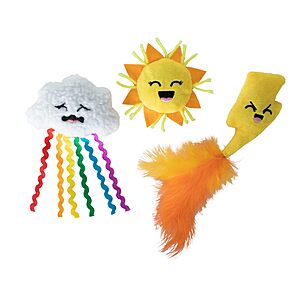 Fringe Studio Plush Cat Toy Set, Purr-FECT Weather, Mini 3 Piece Set, Pet Shop Collection (904032) $5.03
