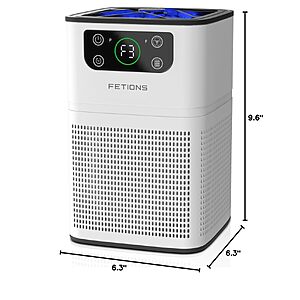 FETIONS Air Cleaner with Fragrance Sponge Sleep Mode 3-in-1 Filtration System, Compact with H13 Filter for Pet Dander Pollen Smoke Dust Odor, White,1 Pack $17.99