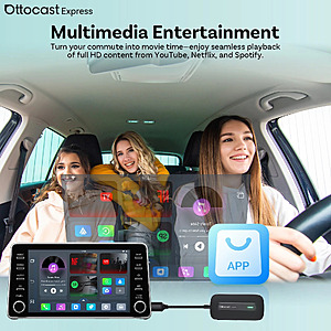 Ottocast Express PLAY2VIDEO PRO Wireless CarPlay AI Box with Built-in Streaming Apps $45