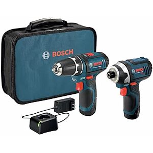 $99.99* | Bosch 12V Max Li-Ion Drill/Driver & Impact Driver Combo Kit w/ 2x 2Ah Batteries at Amazon