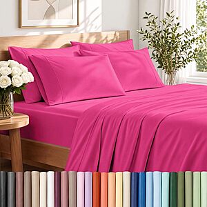 1 Bare Home Sheet Set, Twin XL, PINK %41 Off $40.99 $23.99