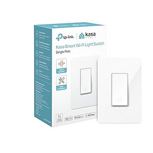 $11.99* | Kasa HS200 Smart Wi-Fi Single Pole Light Switch (White) at Amazon