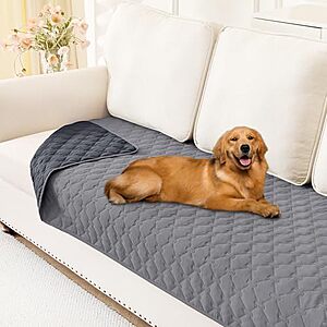 [AC] $6.79* | 30" x 70" Smiry Waterproof Sofa Cover & Blanket for Dogs (Grey/Dark Grey) at Amazon