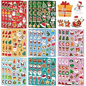 [AC] $3.59* | 24-Sheets Hshfamily Kids' Christmas Stickers (480 Stickers) at Amazon