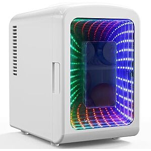 $32.38* | Antarctic Star Small Compact Refrigerator With LED Light, 4L Capacity/6 Cans at Amazon