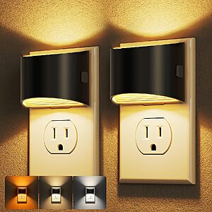 2-Pack DORESshop 3000K LED Dimmable Plug-In Night Light w/ Dusk-to-Dawn Sensor (Black) $5.99 + Free Shipping w/ Prime or on $35+