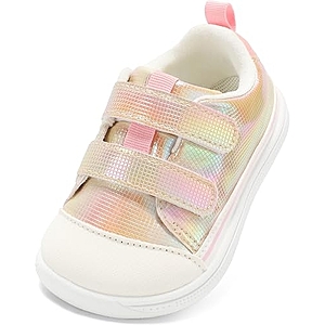 Toddler Girls Wide Toe Box Barefoot Glitter Sneakers $9.99